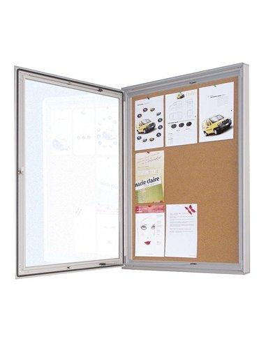 Πίνακας ανακoινώσεων φελλού με κλειδαριά 9xA4