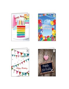 Ευχετήριες κάρτες γενεθλίων 12x17εκ, 4 σχέδια κοκτέηλ