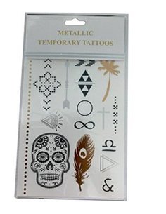 Μεταλλικά τατουάζ "νεκροκεφαλή" 20x15εκ.