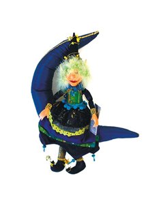Κούκλα Halloween "μάγισσα στο φεγγάρι" 45εκ.