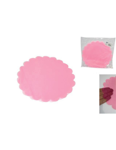 Οργάντζα στρόγγυλη Ø24εκ. ροζ 50τεμ.