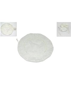 Μπομπονιέρα απο δαντέλα στρόγγυλη Ø24εκ. λευκή