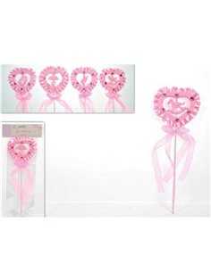 Ραβδάκια διακοσμητικά 35εκ. 4 σχέδια ροζ