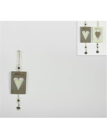 Διακοσμητικό ξύλινο welcome καρδιά 14εκ. 2 χρώματα