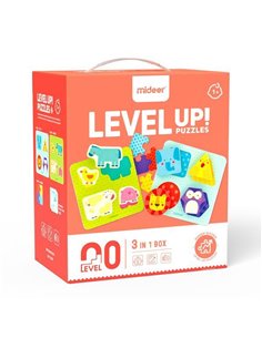 Mideer παζλ 3 σε1 - Level Up 0 "Animal Friends" 12τμχ