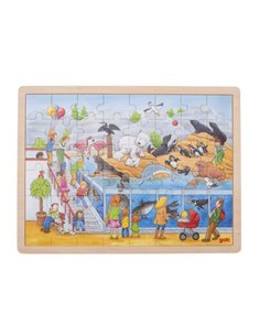 Goki παζλ ξύλινο "Ζωολογικός κήπος" 30x40εκ. 48 τεμαχίων