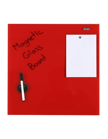 Μαγνητικός γυάλινος πίνακας κόκκινος 45x45εκ.