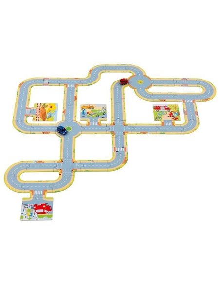 Goki αυτοκινητόδρομος με 2 αυτοκινητάκια 23x23x5εκ.