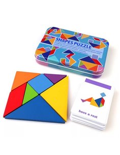 Tangram 7 τεμαχίων σε μεταλλικό κουτί 17x12xΥ3εκ.