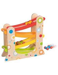 Goki ξύλινη πίστα με 3 αυτοκινητάκια  Υ30x8,5x28 εκ.