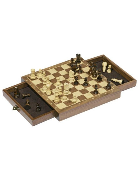 Goki σκάκι μαγνητικό με 2 ανοιγόμενες θήκες ξύλινο 25x25εκ.