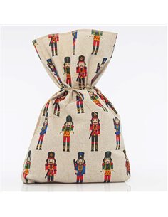 Σάκος υφασμάτινος μπεζ με καρυοθραύστες, 34x47εκ.