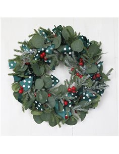 Χριστουγεννιάτικο στεφάνι πράσινο με διακόσμηση Ø40εκ.