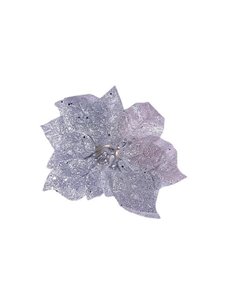 Χριστουγεννιάτικο λουλούδι ασημί 20εκ. για το δέντρο