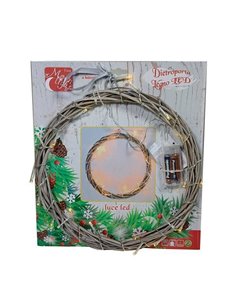 Χριστουγεννιάτικο φωτιζόμενο στεφάνι με 20 λαμπάκια Led Ø30εκ.