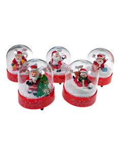 Χριστουγεννιάτικη μουσική χιονόμπαλα 9,5x11,5εκ. 5 σχέδια κοκτέηλ