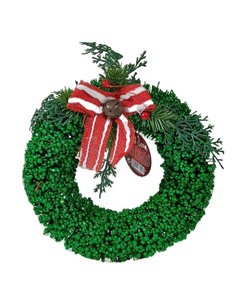 Χριστουγεννιάτικο διακοσμητικό στεφάνι με φιόγκο Ø24εκ.
