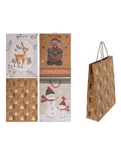 Χάρτινες τσάντες χριστουγεννιάτικες Warm Christmas Υ34,5x25x8,5εκ.