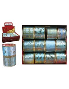 Κορδέλα χριστ. υφασμάτινη γαλάζια 6x270εκ.