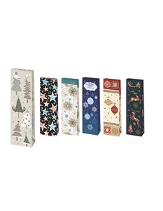 Χάρτινη τσάντα κρασιού Υ40x12x9 εκ. "Χριστουγεννιάτικα σχέδια" (T12_GW_23)