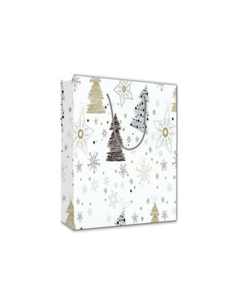 Next χάρτινη τσάντα Χριστουγέννων έλατα Υ24x23x10εκ