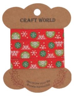 Κορδέλα χριστουγ. κόκκινη νιφάδα gross 1,5εκ. x 3 μέτρα