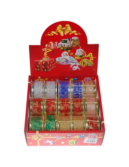 Κορδέλες χριστουγεννιάτικες 3,8εκ. x 2,7μ 6 σχέδια