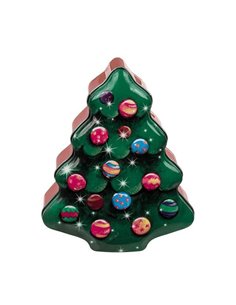 Χριστουγεννιάτικο Διακοσμητικό Κουτί "Χριστουγεννιάτικο Δέντρο" μεταλλικό 14,5x18x6εκ.