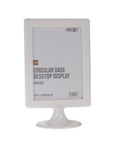 Σταντ ακρυλικό λευκό ενός φύλλου με στρόγγυλη βάση Υ14,8x10,2εκ.