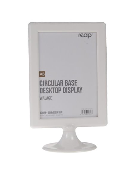 Σταντ ακρυλικό λευκό ενός φύλλου με στρόγγυλη βάση Υ14,8x10,2εκ.