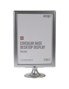 Σταντ ακρυλικό ασημί ενός φύλλου με στρόγγυλη βάση Υ21x14,8εκ.