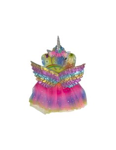 Σετ μονόκερος με φόρεμα, στέκα και φτερά ροζ