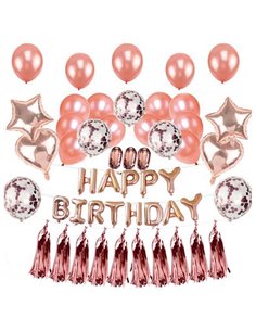 Διακοσμητικό σετ γενεθλίων ροζ