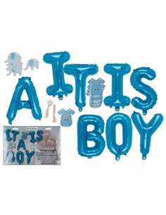 Διακοσμητικό σετ γέννησης μπλε «It' s a boy»