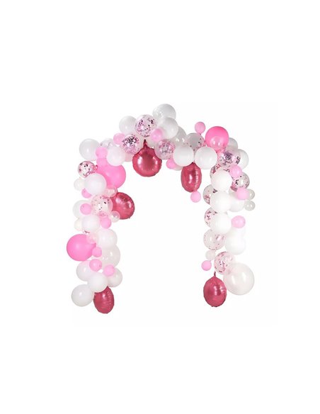 Διακοσμητικό σετ μπαλονιών ροζ 122τεμαχίων