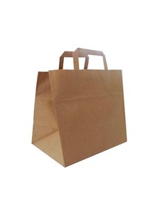 Next χάρτινη τσάντα delivery καφέ με πλακέ χερούλι Υ27x32x17εκ.