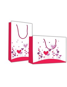 Next χάρτ. τσάντα Υ26x36x12 "Λουλούδια Καρδιές"