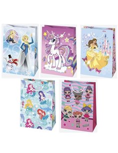 Χάρτινη τσάντα "Girl Heroes mix" Υ40x29x12 εκ. διάφ. σχέδια (T9_OG_45)