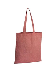 Τσάντα από ανακυκλωμένο βαμβάκι με μακρύ χερούλι κόκκινη Υ42x37,5x2εκ.