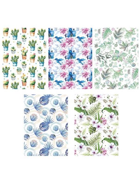 Χαρτί περιτυλίγματος ρολό 70x100εκ. "εξωτικά λουλούδια" (P1 _OG_183)