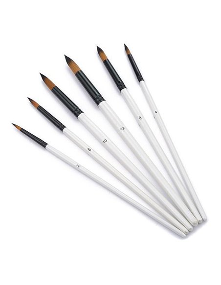 Σετ 6 πινέλα με συνθετική τρίχα σε blister