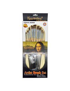 Σετ 9 πινέλα με slip συνθετική τρίχα σε blister