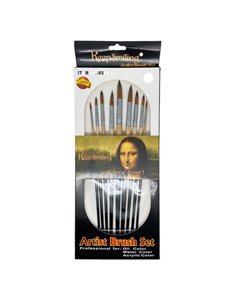 Σετ 7 πινέλα με flat συνθετική τρίχα σε blister