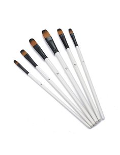 Σετ 6 πινέλα με oval συνθετική τρίχα σε blister