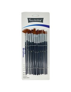 Σετ 12 πινέλα με συνθετική τρίχα σε blister