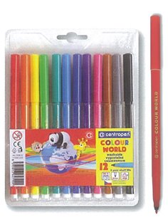 Centropen μαρκαδόροι ζωγραφικής washable 1mm 12 χρώματα