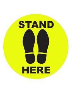 Αυτοκόλλητο δαπέδου "STAND HERE", 30 εκ. διάμετρος