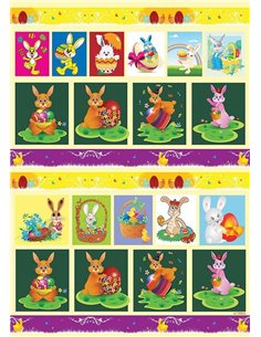 Χαρτόνι "αβγά με λαγουδάκια" 50x70εκ. 300γρ.