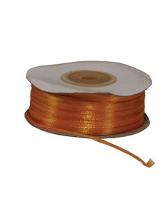 Κορδέλα σατέν διπλής όψης με ούγια πορτοκαλί 3χιλ.x100μ.