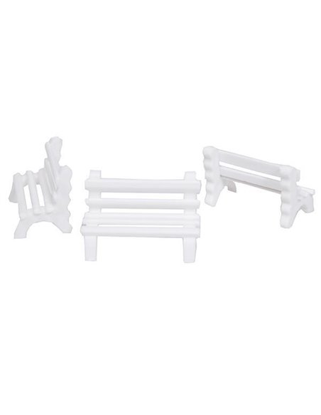 Παγκάκια μακέτας πλαστικά 1:75, μήκος 3,3εκ. (5 τεμ.)